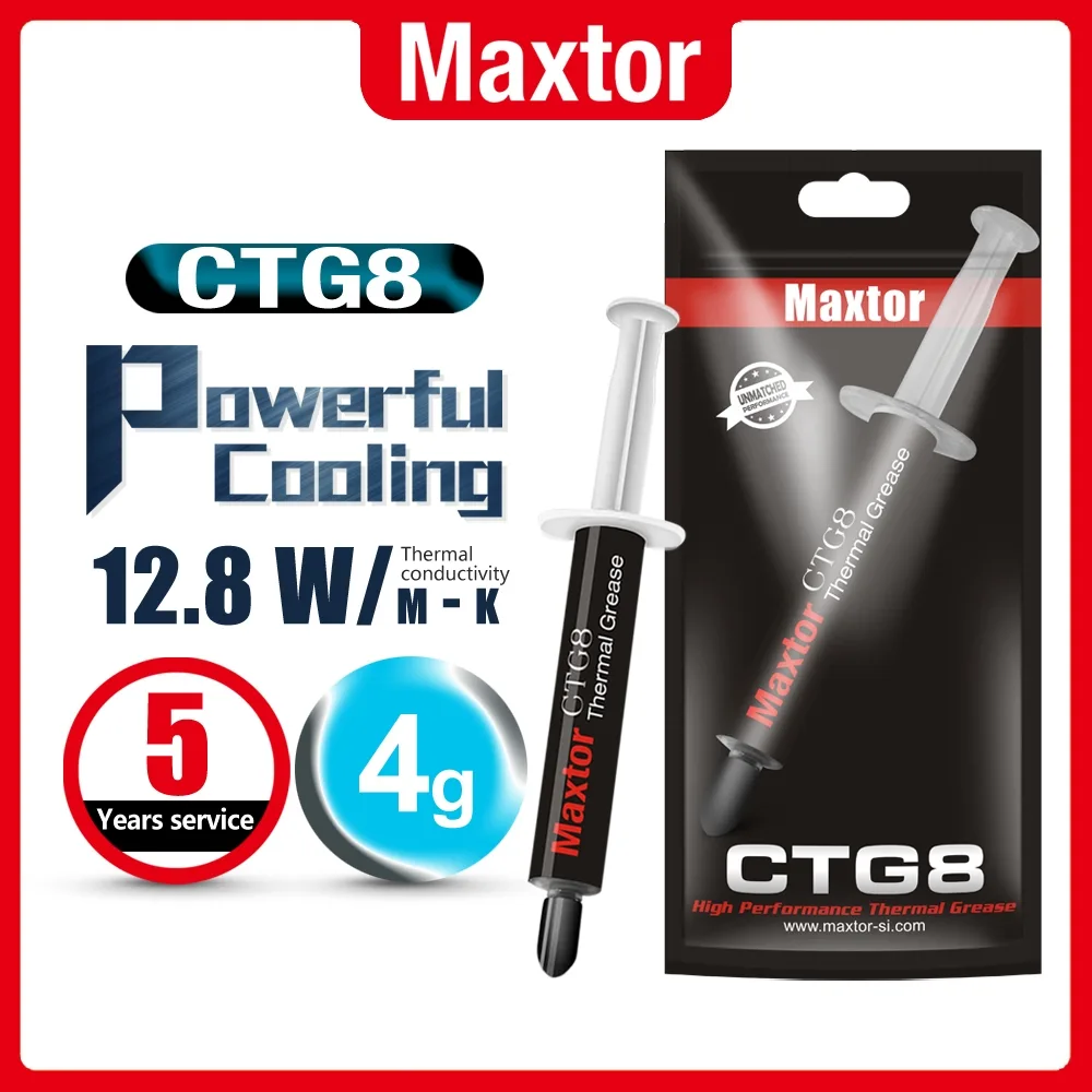 [maxtor Official] Maxtor CTG8 Thermal Paste (12.8W/mk) คอมพิวเตอร์ สมุดบันทึก CPU ซิลิโคน GPU จาระบีระบายความร้อน Grease