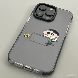 เคสโทรศัพท์มือถือแบบแข็ง กันกระแทก ลายการ์ตูนชินจัง เรียบง่าย แฟชั่น สําหรับ iPhone 11 12 13 14 15 pro max 11proma 13proma 14proma xr xs max 7 8 plus 14pro 13pro 12pro