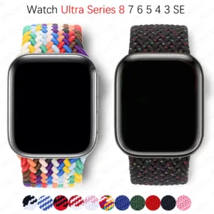 ใหม่ สายนาฬิกาข้อมือไนล่อนถัก สําหรับ iwatch band 49 มม. 45 มม. 41 มม. 44 มม. 40 มม. 42 มม. 38 มม. iwatch Ultra series 8 7 6 5 4 3 2 1 SE