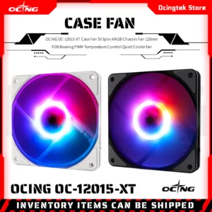 Ocng OC-12015-XT เคสพัดลมระบายความร้อน 5V 3pin ARGB 120 มม. FDB PWM ควบคุมอุณหภูมิ เสียงเงียบ กันกระแทก