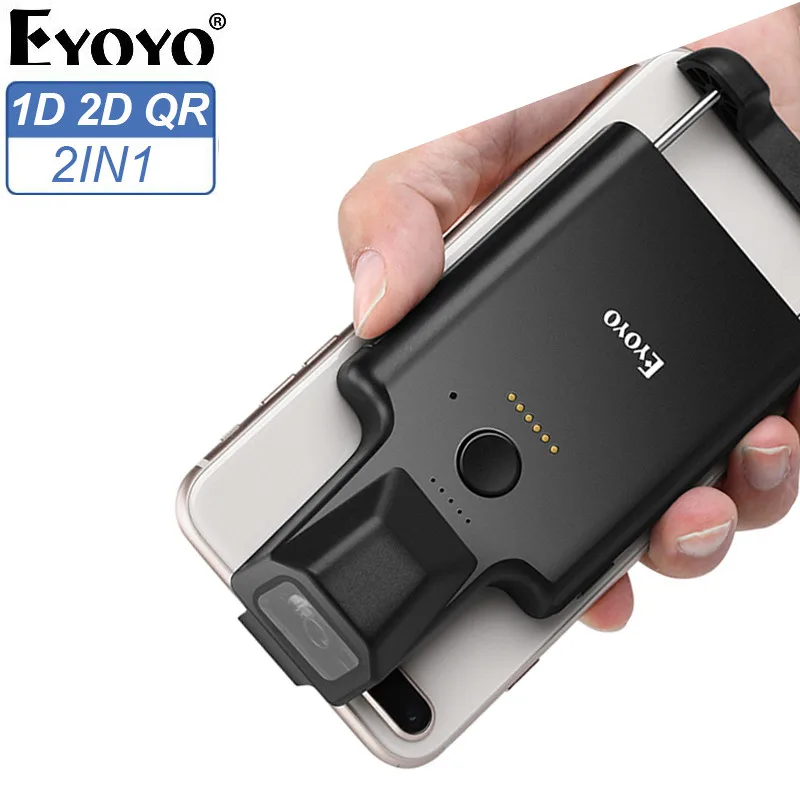 Eyoyo EY-017P เครื่องสแกนบาร์โค้ดบลูทูธ  2.4G Wireless 2D Barcode Scanner แบบพกพา พร้อมโทรศัพท์ เครื่องอ่านบาร์โค้ด และเครื่องสแกนภาพ 1D QR Code Reader