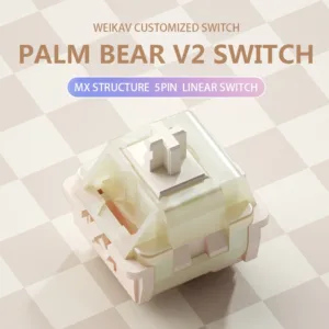 Weikav 10pcs สวิทช์ปาล์มหมี V2 5pin Linear Custom HIFI ควบคุมเสียงสําหรับคีย์บอร์ด Mahjong KTT มะพร้าว Latte Linear สวิทช์