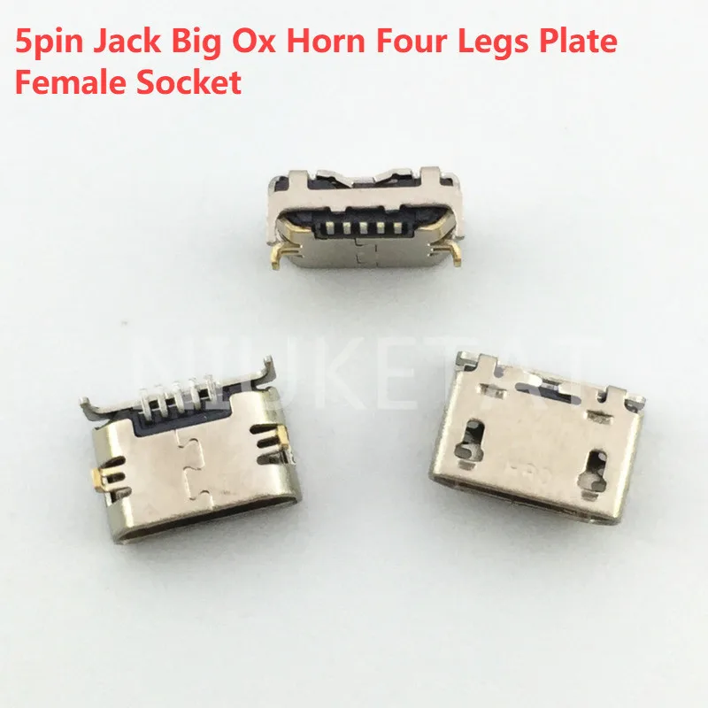 ปลั๊กแจ็คเชื่อมต่อ Micro USB 5pin ตัวเมีย สี่ขา สําหรับชาร์จโทรศัพท์มือถือ 10-50 ชิ้น