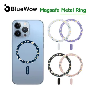 BlueWow สติกเกอร์แหวนโลหะ มีกาวในตัว อุปกรณ์เสริม สําหรับชาร์จโทรศัพท์ไร้สาย
