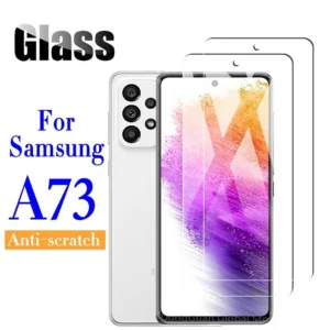 กระจกนิรภัยกันรอยนิ้วมือ ป้องกันหน้าจอ แบบเต็มจอ สําหรับ Samsung A73 5G SmartPhone 1 ชิ้น
