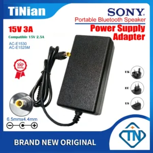 อะแดปเตอร์พาวเวอร์ 15V 3A 2.5A AC DC AC-E1525M AC-E1530 สําหรับลําโพงบลูทูธไร้สาย Sony SRS-XB3 SRS-X55 LF-S80D SRS-BTX500 SRS-Z1000