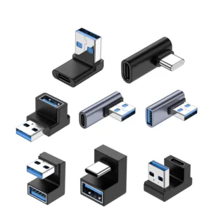 อะแดปเตอร์ 10 Gbps TypeC OTG เป็น USB ตัวแปลงข้อศอกสามมิติขั้วต่อรูปตัว U สําหรับโทรศัพท์คอมพิวเตอร์แท็บเล็ตอะแดปเตอร์