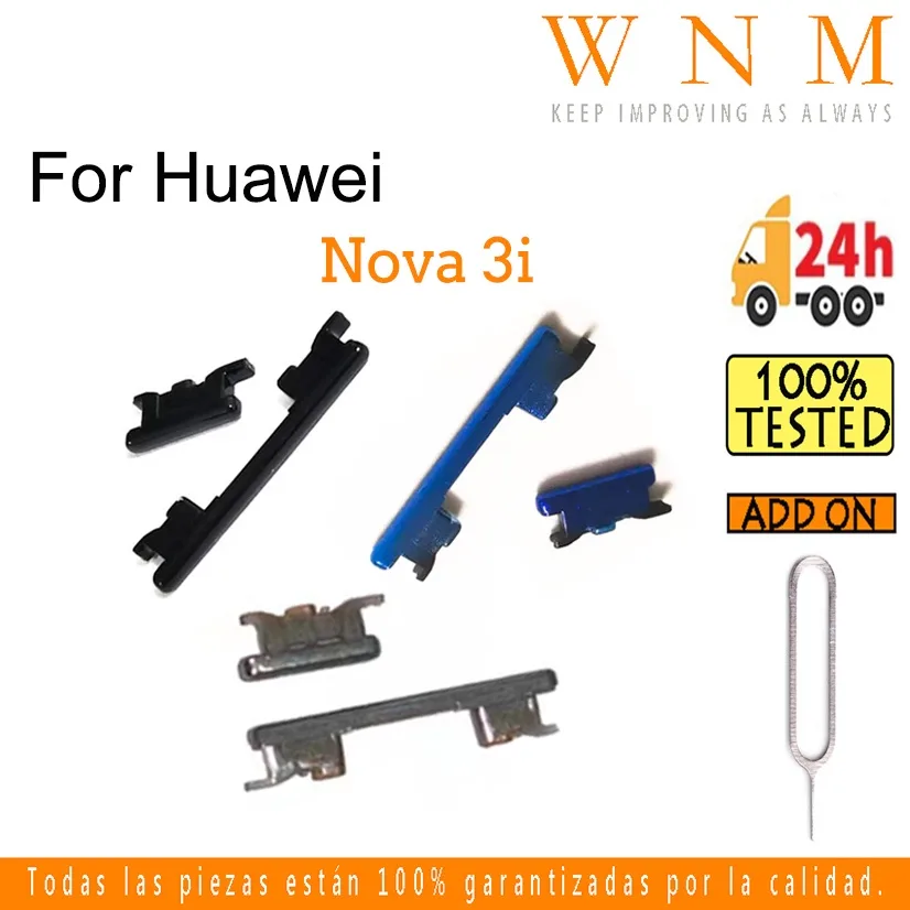 ใหม่สําหรับ Huiawei Nova 3i ปุ่มปุ่มด้านข้าง Power & Volume สวิตช์เปิดปิด ปุ่มเพิ่มระดับเสียงและปุ่มลงด้านข้าง