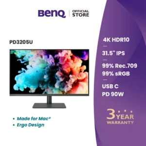 BenQ PD3205U 31.5นิ้ว 4K HDR10 IPS 99% sRGB USB-C Mac-Ready Designer Monitor (จอคอมงานกราฟฟิค)