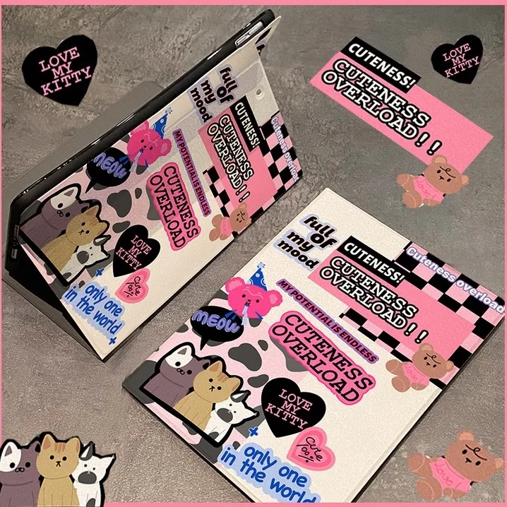 24ชั่วโมง  เคสไอแพด Gen9 Air5 Air4 Cute Cat gen10 gen8 MINI7 Case iPad ที่ใส่ปากก Air6 Pro11 2024