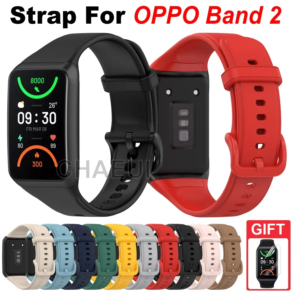 สายนาฬิกาข้อมือซิลิโคน แบบเปลี่ยน สําหรับ OPPO Band 2