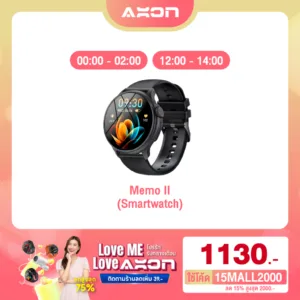 [1130 บ.โค้ด 15MALL2000] AXON Memo Series Smart Watch จอใหญ่ IPS โทรได้ วัดชีพจร SpO2 รองรับภาษาไทย ประกัน2ปี