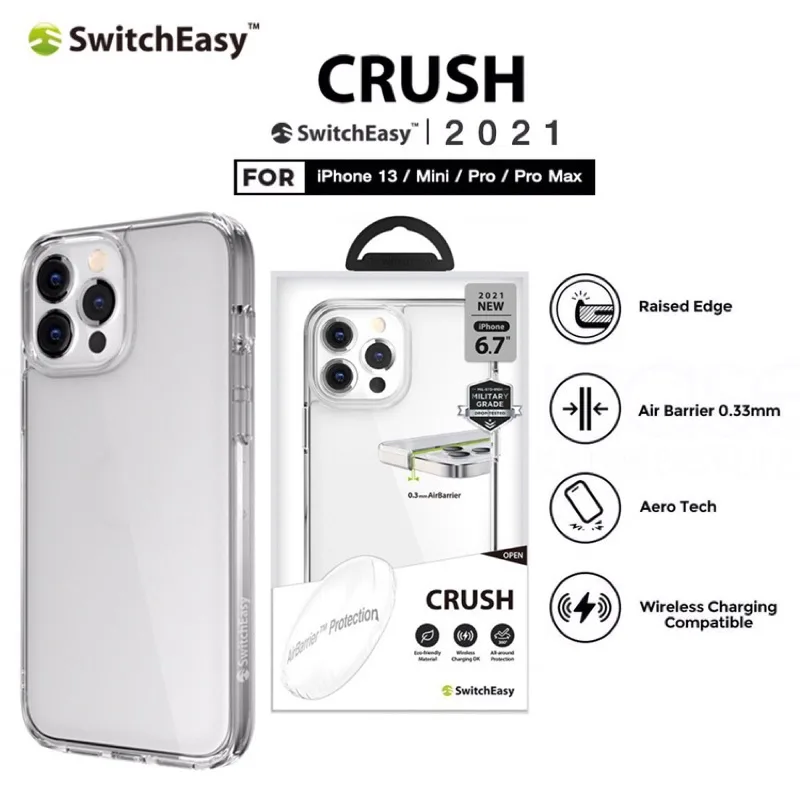 SwitchEasy Crush เคสใส เคสกันกระแทก 1.2เมตร i13 13pro 13promax i12 12pro 12promax 11promax 14pro 14promax 15pro 15promax