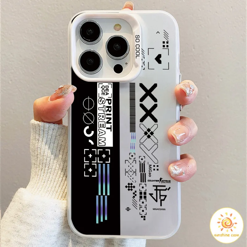เคสโทรศัพท์โลหะ Cyberpunk ไอโฟน11 For iPhone12 13 14 15Pro MAX X XS XR XS 6 7 8Plus SE2020 เคสโทรศัพท์
