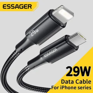 Essager สาย USB C สําหรับ iPhone 14 13 12 11 Pro Max Xs 8 Plus iPad Macbook สาย 29W PD Fast Charging ประเภท C ถึง L ข้อมูลสาย