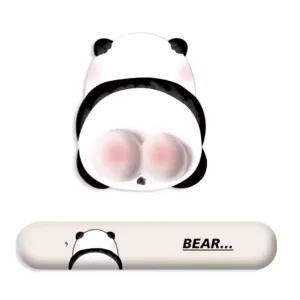 Panda BUTT แผ่นรองเมาส์ข้อมือ + แผ่นรองคีย์บอร์ดชุดแผ่นรองเมาส์ข้อมือ + ชุดรองรับคีย์บอร์ด