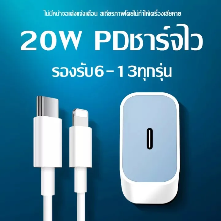 ชุดชาร์จPD(20W)สำหรับ IP ของแท้ Fastcharger จากสายType-Cเปลี่ยนเป็นสายไลนิ่ง