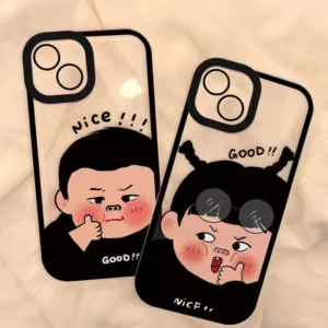 Casing Realme 12 C67 C63 C65 C61 C53 C55 C31 C35 C21 C15 C12 Narzo 20 30A 50A Prime C25 C25S C20 C11 2021 9i 9Pro+ 9 8 Pro Pro+ 5 5i 5s C2 C1 4G 5G Cute Cartoon Clear Back Cover Angel Eyes Fine Hole Couple Boy Girl Shockproof Tpu Soft Phone Case STD 19