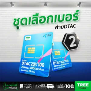 ชุดเลือกเบอร์ 2 ซิมเทพดีแทค ซิมดีแทค 20mb 100Gb ซิมเทพ ซิมรายปี โทรฟรี เน็ตไม่อั้น Sim net dtac ส่งฟรี by treemobile