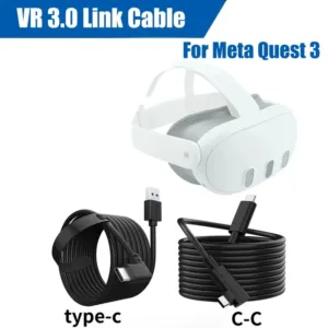 สายเคเบิลสําหรับ Meta Quest 3S/ Quest 3 3.0 Link Cable Steam VR การส่งข้อมูลที่เสถียรความเร็วสูงสามารถหล่อสายเชื่อมต่อหน้าจอ