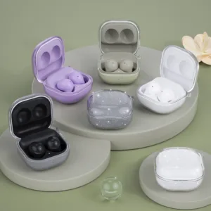 เคสโทรศัพท์มือถือแบบนิ่ม ใส พร้อมตะขอ สําหรับ Samsung Galaxy Buds2 Pro Buds FE Buds Live Buds Pro Buds 2