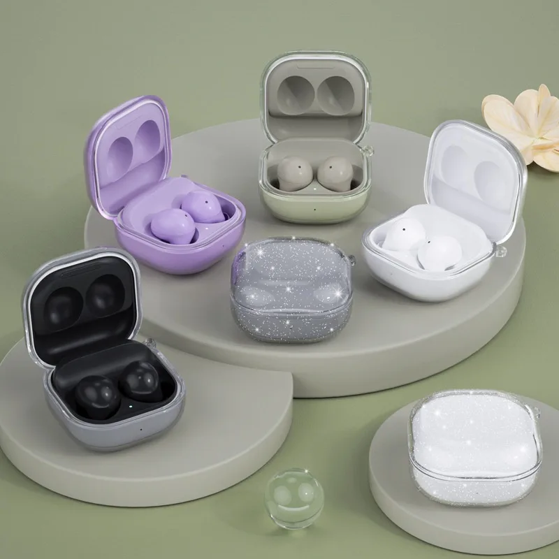 เคสโทรศัพท์มือถือแบบนิ่ม ใส พร้อมตะขอ สําหรับ Samsung Galaxy Buds2 Pro Buds FE Buds Live Buds Pro Buds 2