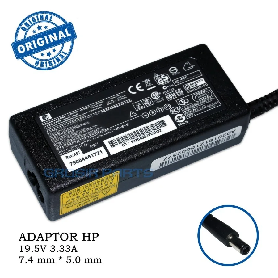 อะแดปเตอร์ hp ของแท้ 19.5v 3.33a (7.4*5.0) สําหรับ hp 22