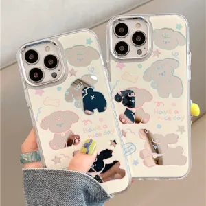 ❤️จัดส่งทันที❤️เคสไอโฟน11/12/13/14/15 Pro max เคสน่ารัก Cute Happy Puppy Mirror Case For iPhone 11