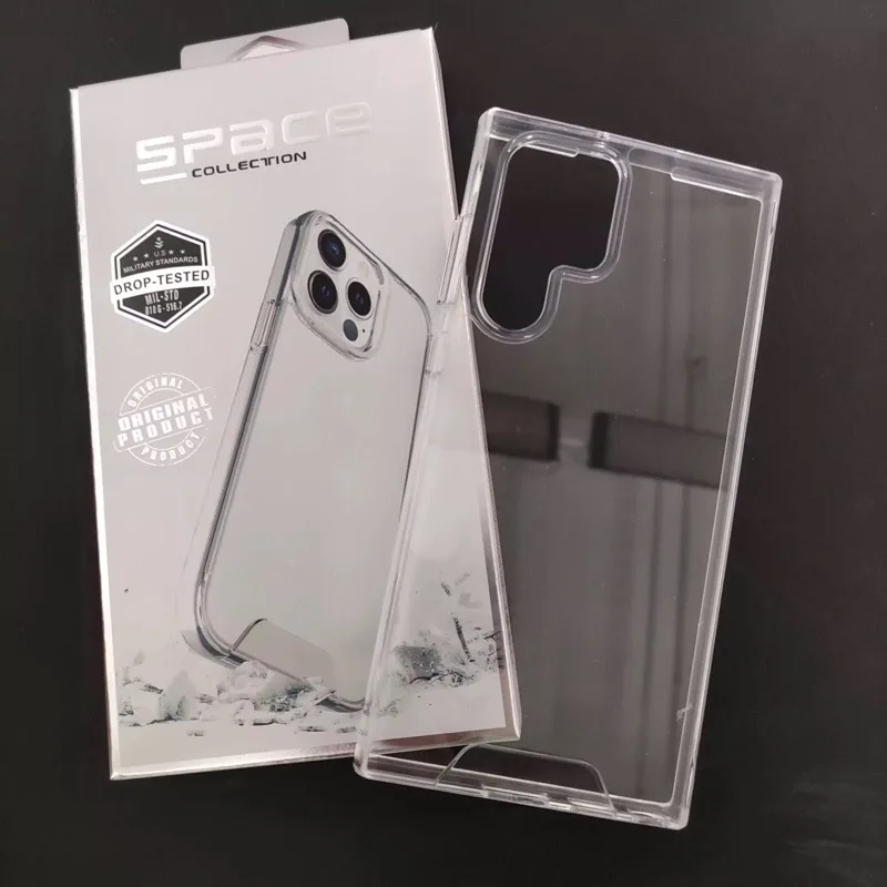 เคสใสกันกระแทก ปุ่มสีเงิน SPACE คุณภาพดีเยี่ยม For Samsung Galaxy S21 S23 S24/S24Plus/S23FE S22 ultra/S24Ultra S23ultra
