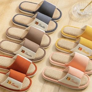 Smile รองเท้าใส่ในบ้าน รองเท้าใส่ในออฟฟิศ สไตล์ญี่ปุ่น ลายsmile กวาง