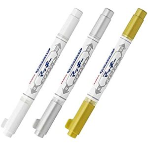 ปากกามาร์คเกอร์ 2 หัว Zebra สีทอง สีเงิน สีขาว