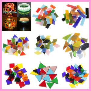 [NANA] Pack of 160g Assorted Color Clear Glass Mosaic Tiles for DIY Crafts Square