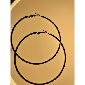 | ต่างหูห่วงใหญ่ งานสแตนเลส สายฝอ (18k gold plated)  thin hoop earrings