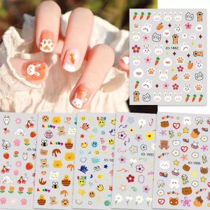 สติกเกอร์แต่งเล็บ ดอกไม้แต่งเล็บ การ์ตูนลายน่ารัก Sticker Butterfly Flowers Nail Art