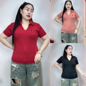 ร้านปอแฟชั่นฮิตตลอดกาล อก38-44 ยาว24  **รุ่นคอวีคอปก แขนสั้น**