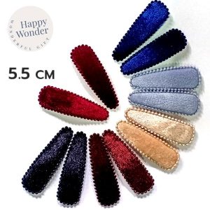 2 ชิ้น กิ๊บเป๊าะแป๊ะคู่ ตัวเล็ก กำมะหยี่ กิ๊บติดผม 4.5 – 5.5 cm น้ำหนักเบา