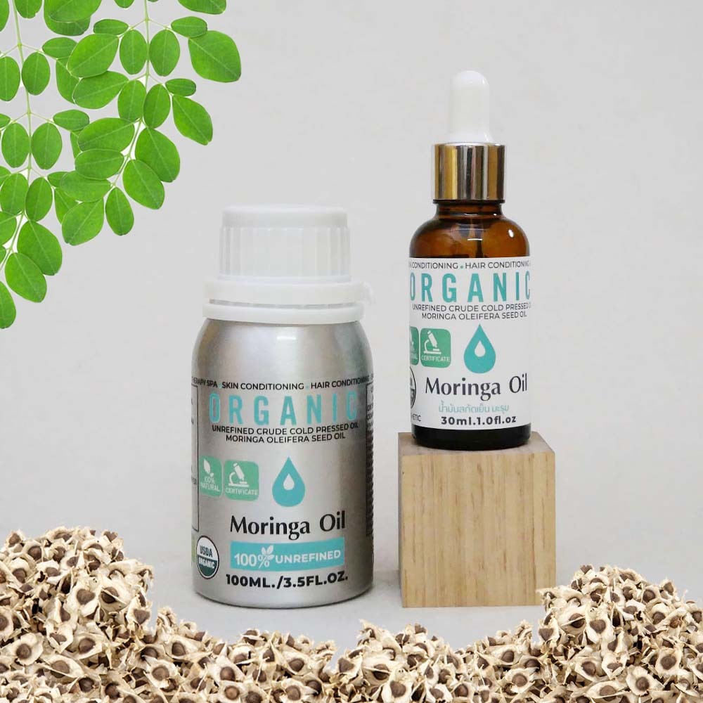 น้ำมันมะรุม ออร์แกนิค สกัดเย็น โมรินก้าออยล์ น้ำมันบำรุงผิวหน้า มอยเจอร์ไรเซอร์ ฟื้นฟูผิว 30-100กรัม