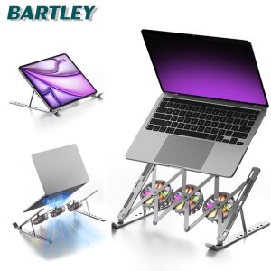 ที่วางโน๊ตบุ๊ค พร้อมฟังก์ชันระบายความร้อน อลูมิเนียมอัลลอยด์  วางคอมพิวเตอ พร้อมพัดลมระบายความร้อน 3 ตัว