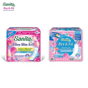 Sanita Dry & Fit Day / แซนนิต้า ผ้าอนามัย ดราย แอนด์ ฟิต (ผิวสัมผัสแห้งสบาย สำหรับกลางวัน)