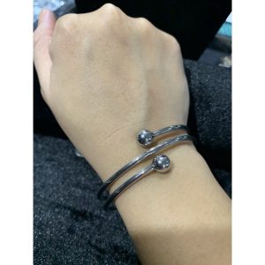 สินค้าใหม่ กำไลสแตนเลสแท้ แบบซ้อน หัวกลม