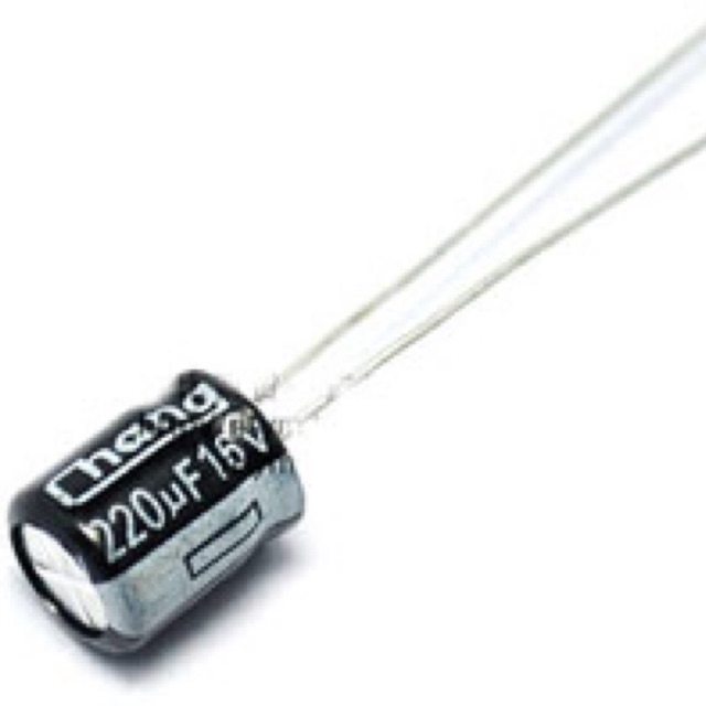 C Capacitor 220uF เลือกโวลต์ (V) ได้ ตัวเก็บประจุ อิเล็กโทรไลต์ คาปาซิเตอร์