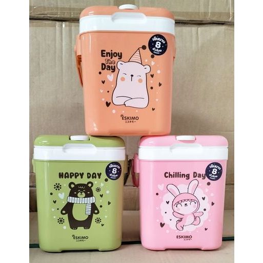 ESKIMO KC-210 – KC-215กระติกน้ำเก็บความเย็นเอสกิโม แบบพกพา ขนาด2ลิตร ลายการ์ตูน มีหูหิ้ว มีช่องสำหรับใส่หลอด