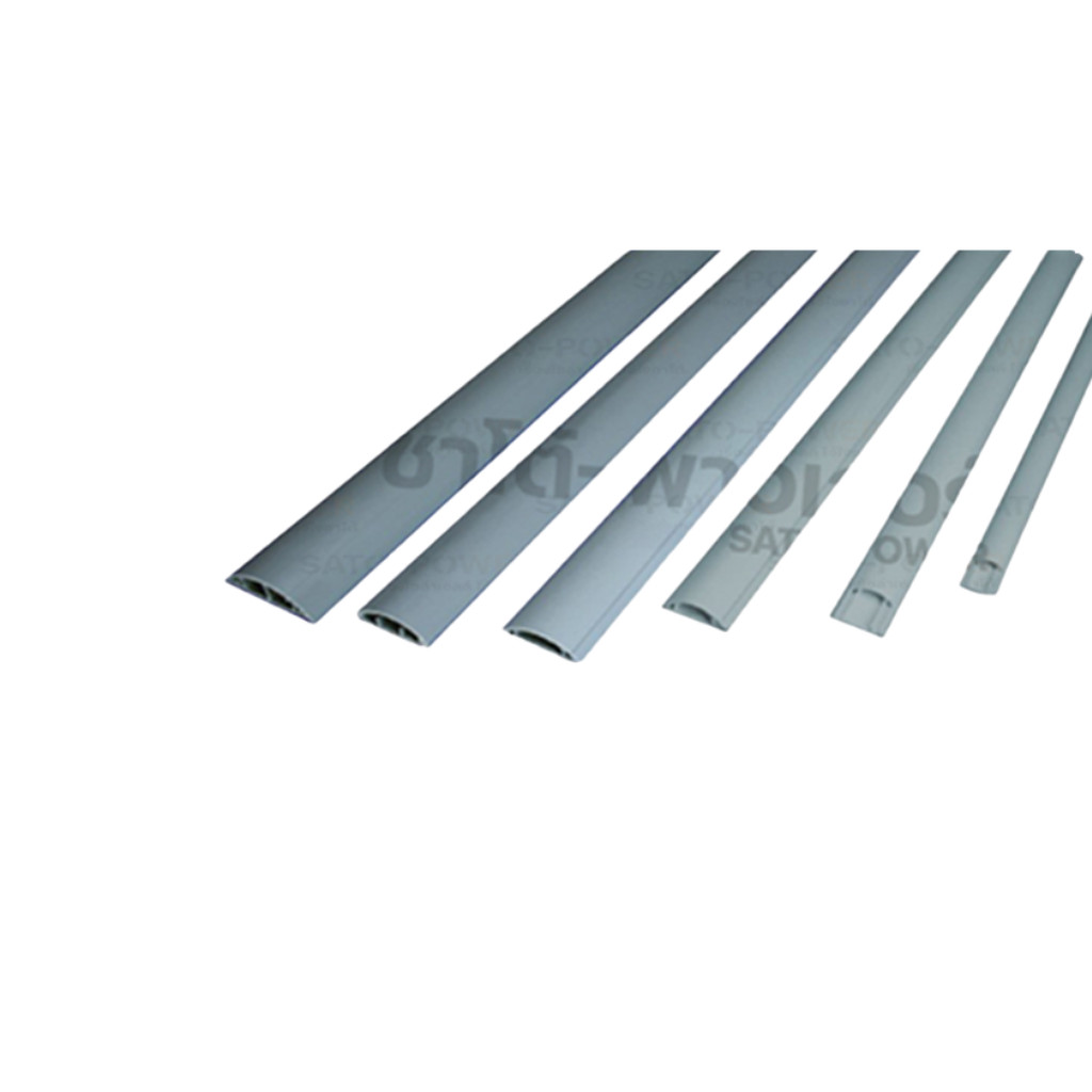 NANO-FT50 รางสายไฟโค้ง ครอบสายไฟหลังเต่า + เทปกาว ขนาด 15 x 50 มม.. ยาว 100ซม. สีเทา