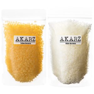 AKARZ สีเหลือง/สีขาวขี้ผึ้ง ( 50g/105g ) ออร์แกนิกธรรมชาติและบริสุทธิ์เกรดเครื่องสําอางสําหรับ DIY Lip Balms โลชั่นเทียน Bees Wax Pastilles