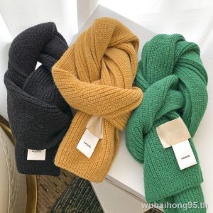 【ขายดี】 ┋₪ ผ้าพันคอ ผ้าวูล ลายฟรุกโตส สีพื้น แบบหนา สไตล์เกาหลี เหมาะกับฤดูหนาว สําหรับเด็กผู้ชาย และผู้หญิง