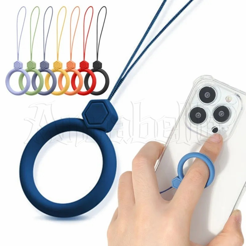 สายรัดข้อมือซิลิโคน แบบสั้น ป้องกันการสูญหาย สีแคนดี้ สําหรับห้อยหูฟัง โทรศัพท์มือถือ