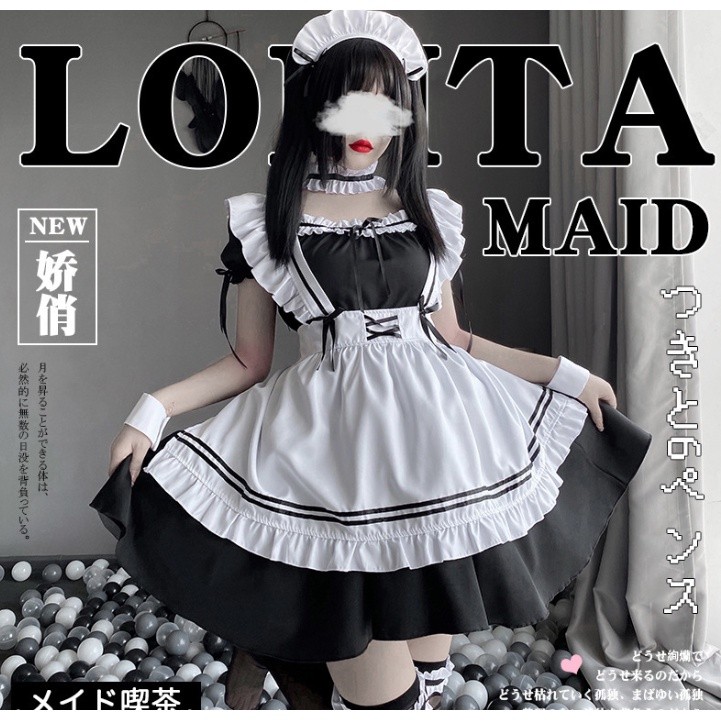 อ่านรายละเอียดไซส์ด้านล่างก่อนสั่ง ชุดคอสเพลย์แม่บ้านชุดเมด ชุดโลลิต้าชุดแม่บ้าน