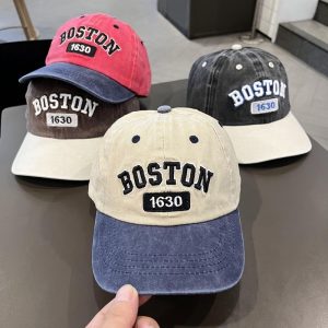 หมวกเบสบอล ผ้าฝ้าย ปักลายตัวอักษร ปรับได้ สําหรับเด็กผู้ชาย ผู้หญิง อายุ 3-8 ปี