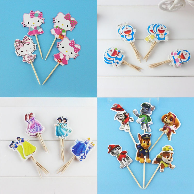 24การ์ตูนเวนเจอร์สเจ้าหญิงชุดเค้กวันเกิดตกแต่งเด็กการ์ตูนวันเกิดคัพเค้กใส่การ์ดเบเกอรี่ตกแต่งขนมตารางด้านบน