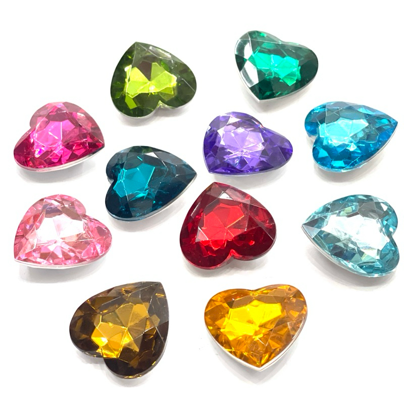 พลอยพลาสติกงานเกรดไต้หวัน งานเงาสวย ขนาด33mm แพ๊คละ2ชิ้น (สินค้าพร้อมส่งจาก )